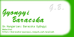 gyongyi baracska business card